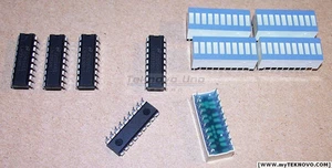 5x Assorted COLOR LED Bargraph BLUE TriColor BiColor Red Green + 5x LM3914 ICs - Picture 1 of 1