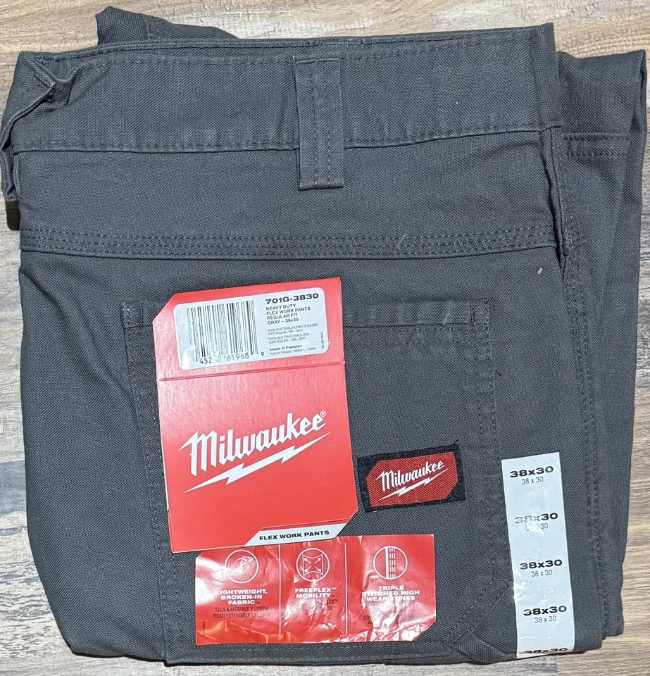 Milwaukee 701G-3632 Flex Heavy-Duty Work Pants GRAY 34x32