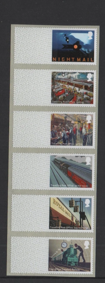 MAIL  BY  RAIL 2017 BLANK STRIP  of 6 NIGHT MAIL  TOP  POST GO  SUPERB  -  RARE - Image 1 of 1