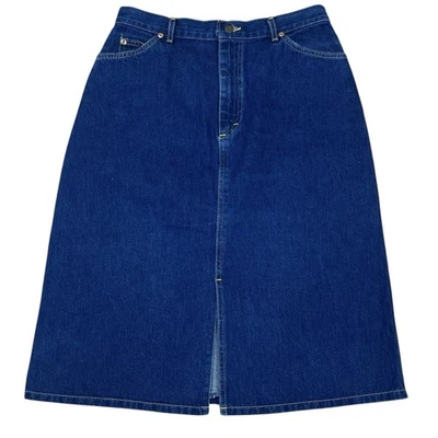 Falda vaquera Lee línea A para mujer L (32") azul denim abertura frontal Western Rodeo Skijor Foto 1 de 4