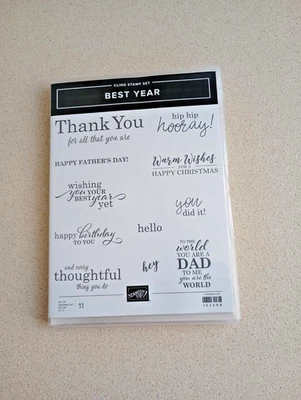 Stampin' up' Best Year Cling Stamp set New - Image 1 of 3