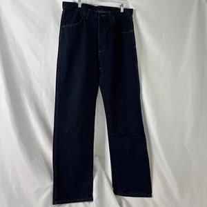 Rustler Mens 34x32 Regular Fit Boot Jean Dark Denim Jeans Heavyweight Pre-washed - Picture 1 of 7