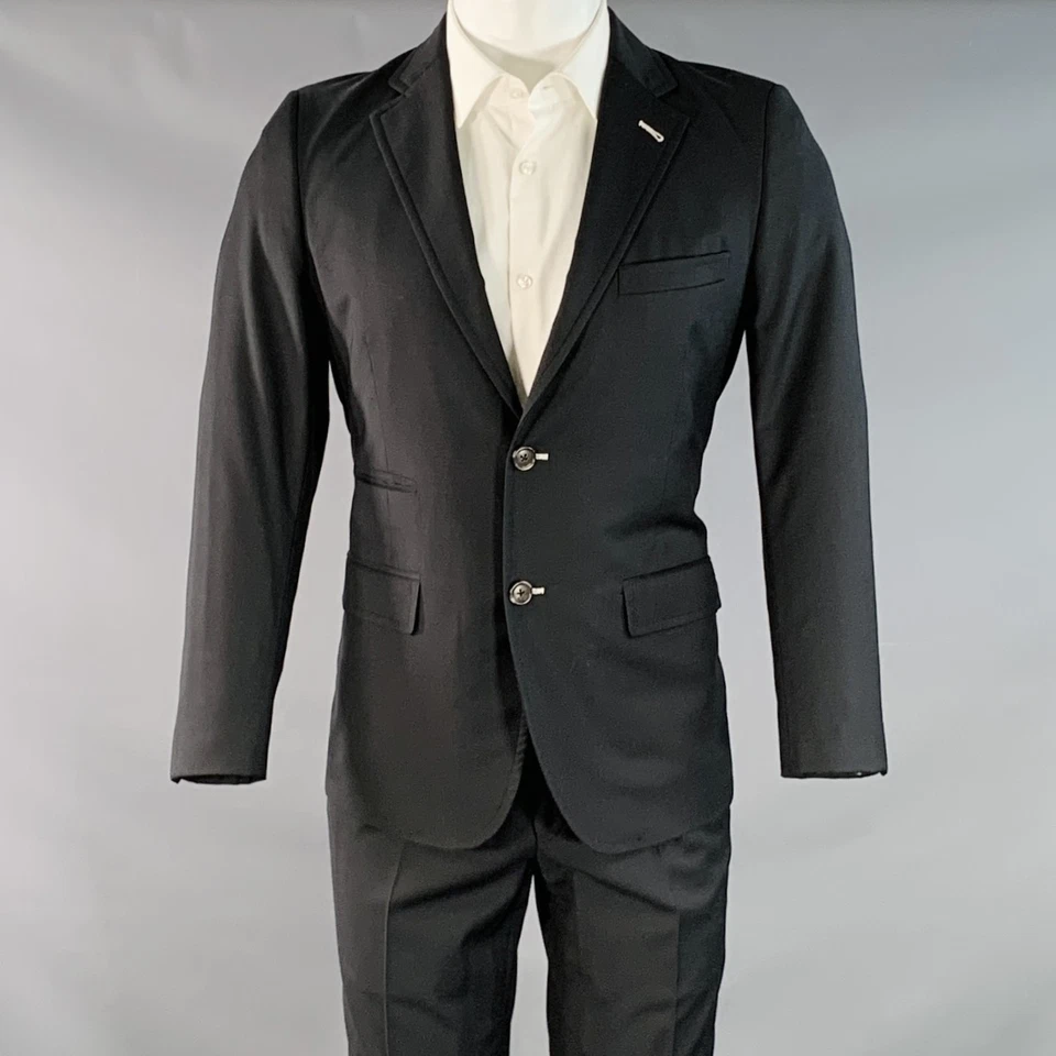 BAND OF OUTSIDERS Size 38 Regular Black Wool Mohair Notch Lapel Suit - Image 1 of 4