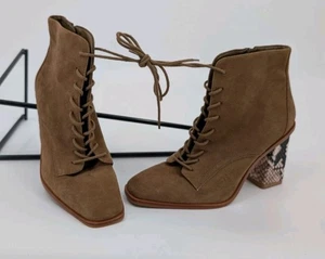 Vince Camuto Dreveri Wildleder-Schnürstiefeletten Schlangenlederabsatz Damengröße 8,5 M - Bild 1 von 22