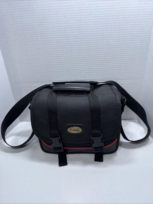 Canon Camera Gadget Bag Padded w/ Dividers Black/Red w/Shoulder Strap - Image 1 of 4