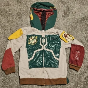 STAR WARS Boba Fett Disney World Japan Full Zip Hoody Jacket w/ Cape Youth 7/8 - Picture 1 of 9