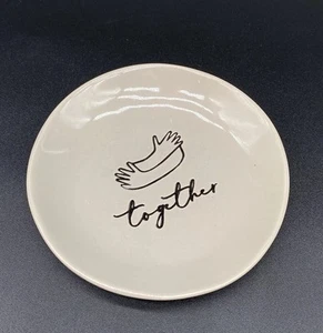 Tag Ceramic Together Hugs Desert Bread Plate Trinket Dish Supportive Friendship - Picture 1 of 3