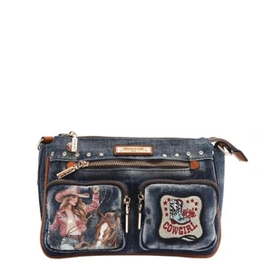 NICOLE LEE SOFIA MONTANA DENIM CROSSBODY - Picture 1 of 12