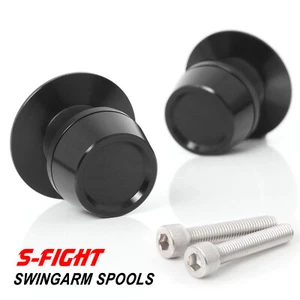 8MM Black Swingarm Spools Screws For Z1000 / R 18 19 20 21 22 23 - Foto 1 di 6