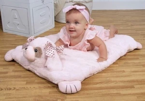 NWT BRAND NEW BEARINGTON BEAR PLAY TUMMY TIME BELLY MAT PINK WIGGLES 30” X 23” - Picture 1 of 6