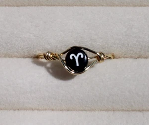 Adjustable Aries Zodiac Sign Ring - Picture 1 of 5