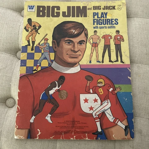 Big Jim & Big Jack #1988 Paper Play Sports Figures  Un-Cut Whitman 1976 Mattel Cover