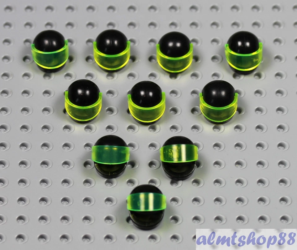 LEGO - 10x Cascos Blacktron con Viseras Neón Negro Verde Minifigura De Colección Foto 1 de 1