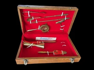 Set bar portatile vintage in scatola ottone MCM - Foto 1 di 18