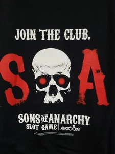 NWT Men's Reg XL Official Sons of Anarchy Samcro Skull T-Shirt Slot Promo Black - Picture 1 of 4