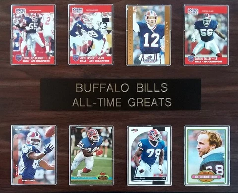 Buffalo Bills All Time Greats 8-Card 12"x15" Cherry-Finished Plaque Cover