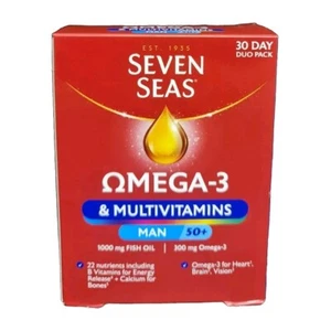 Seven Seas Omega-3 & Multivitamins - MAN 50+ - 30 DAY DUO PACK - EXP 07/27 ✅️ - Picture 1 of 6