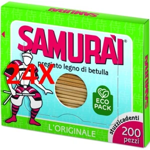 24 X Samurai Birkenholz Zahnstocher Box 200 StÜck. - Bild 1 von 1