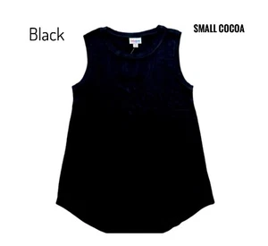 Pequeña camisa sin mangas de cacao LuLaRoe Solid BLACK Stretchy Rayon se ajusta 6/8 - Imagen 1 de 1