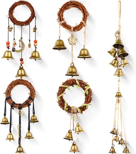 Tuanse 6 Pcs Witch Bells Boho Door Hangers Handmade Witch Decor Wind Chime Suppl - Picture 1 of 12