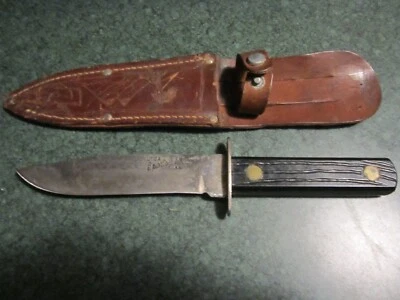 Vintage Utica Cutley SPORTSMAN Fixed Blade w/coffin handles and Sheath EUC - Image 1 of 4
