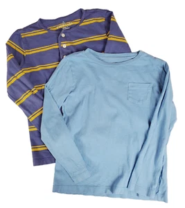 J Crew Crewcuts Boys 5 shirt LOT Blue Cotton Long Sleeve Pullover Casual Small - Picture 1 of 8