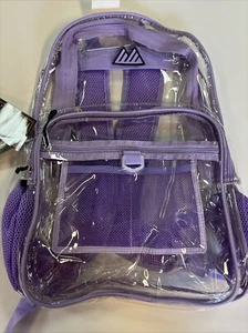 Summit Ridge Clear Backpack 18" Orchid Purple Trim NEW - Picture 1 of 6