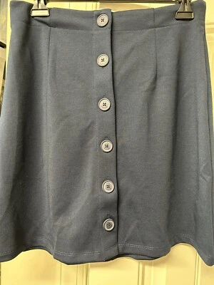 Juicy Couture Women's Lightweight Ponte Knit Front Button Skirt Navy Sz 4 - Image 1 of 3