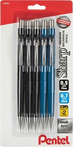 Sharp Mechanical Pencil (0.7Mm), Black & Blue Barrel, 5 Pack (P2057BP5AC) - Picture 1 of 2