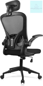 JAJALUYA Office Chair Mesh Computer Chair with Adjustable Headrest and Lumbar