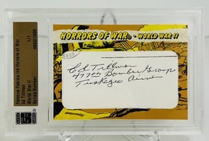 2011 Famous Fabrics Ink Horrors of War WWII 1/1 Ed Tillman #692 Auto - Picture 1 of 3
