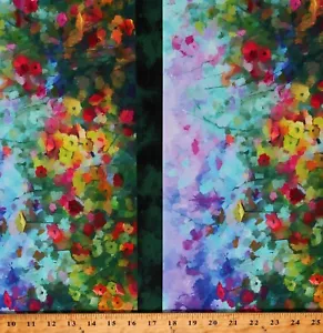 Cotton Spring Border Floral Flowers Garden Cotton Fabric Print by Yard D665.56 - Picture 1 of 1