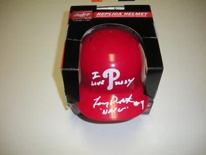 LENNY DYKSTRA PHILADELPHIA PHILLIES NAILS I LOVE STEINER/COA SIGNED MINI HELMET - Picture 1 of 1