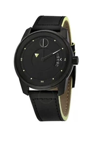 Brand New Movado Bold Men’s Verso Black Dial Black Leather Strap Watch 3600696 - Picture 1 of 4
