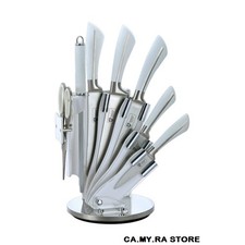 COLTELLI DA CUCINA PROFESSIONALI SET CON CEPPO ESPOSITORE UTENSILI FORBICI