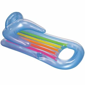 Intex King Kool Floating Swimming Pool Lounger w/ Headrest & Cupholder Blue - Picture 1 of 1