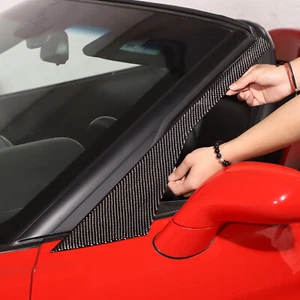 Carbon Fiber Windshield A-Pillar Cover Accessories Trim For Corvette C6 2005-13 - Picture 1 of 15
