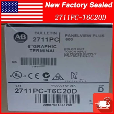 1PC AB 2711PC-T6C20D SER D PanelView Plus Compact 600 AB 2711PCT6C20D - Image 1 of 4