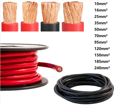 Battery Cable 10mm² - 240mm² High Flex Starter / Inverter Wire PVC Heavy Duty - Image 1 of 4