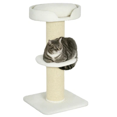 PawHut 91cm Scratching Posts Cat Tree Activity Centre for Indoor Cats Cream - Image 1 of 4