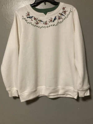 Sudadera vintage para mujer talla L abuela bordada pájaros núcleo cabaña Foto 1 de 4