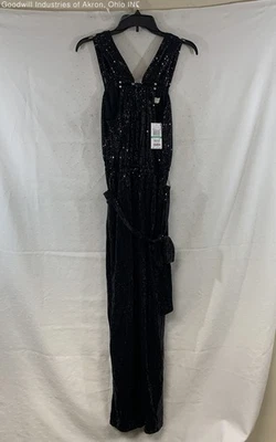 Macacão Michael Kors Feminino Preto Lantejoulas Moda Básico Tamanho G Novo com etiquetas - Imagem 1 de 4