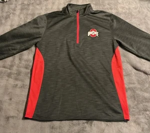 Ohio State Varsity Scarlet & Gray Polyester Quarter Zip Pullover - Size M - Bild 1 von 12