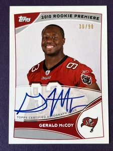 2010 Topps NFL Rookie Premiere /90 AUTO Gerald McCoy Tampa Bay Buccaneers RC - Bild 1 von 2