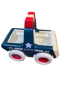 Vintage Mini Tonka Junior Blue/Green Plastic Police Car Truck Little People 1987 - Picture 1 of 5