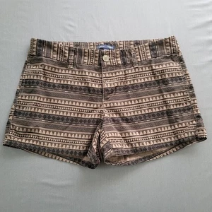 GAP Shorts Womens Size 6 Low Rise Chino Hadley 3" Inseam Twill Geometric Brown * - Picture 1 of 13