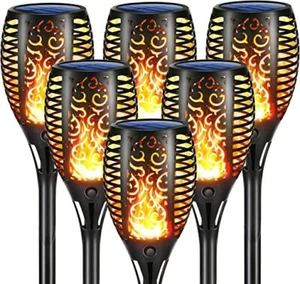 Lampada Solare Fiamma Giardino Luce Led Torcia Esterno Tremolante Impermeabile Luci UK - Foto 1 di 19