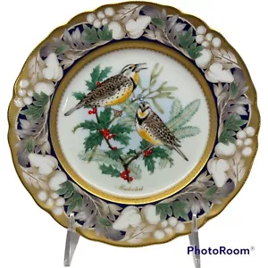 Noritake Limited Edition Christmas Plate 1999 Meadowlark w/COA 4th in Series - Picture 1 of 2