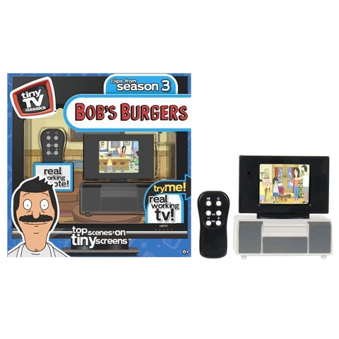 Bobs Burgers Tiny TV Classics Real Working TV And Remote New Toy Collectible Cover