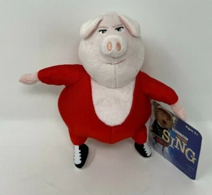 Sing Movie Gunter das Schwein Plüschtier Stofftier Spielzeug roter Overall 2016 - Bild 1 von 5